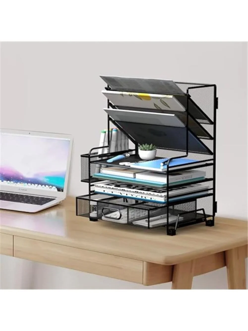 Desk Organizer File Tray Multi Tier Paper Holder Office Supply Storage Rack